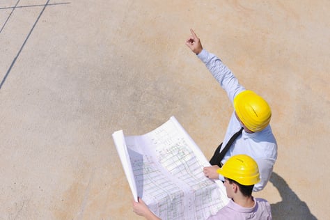 Team of business people in group, architect and engineer  on construction site check documents and business workflow on new building