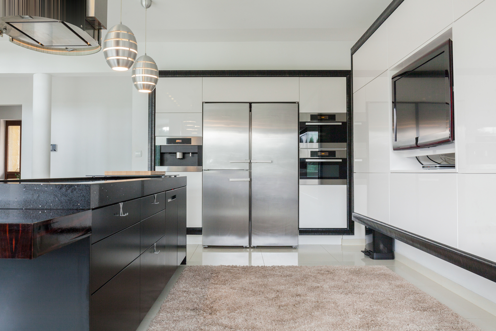 A huge classic kitchen in a modern residence