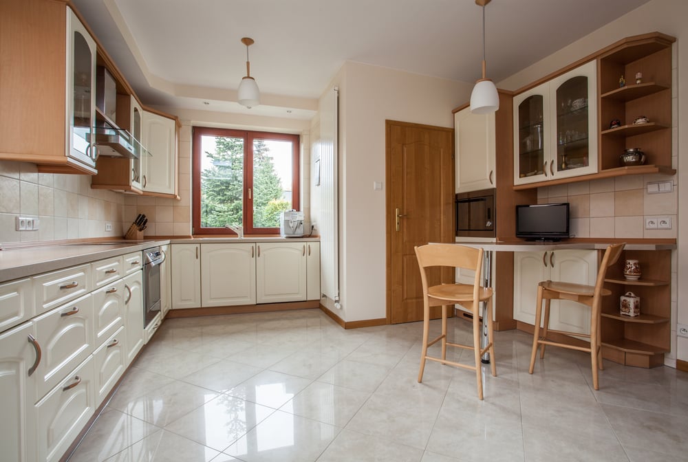 Spacious kitchen in traditional house