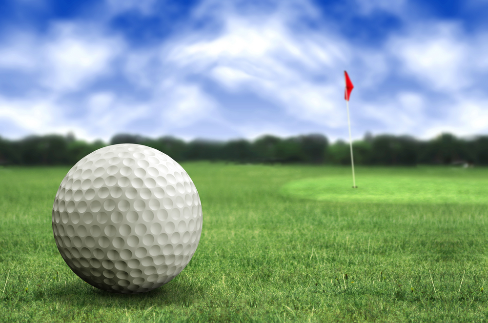 golf ball in a course with striking colours